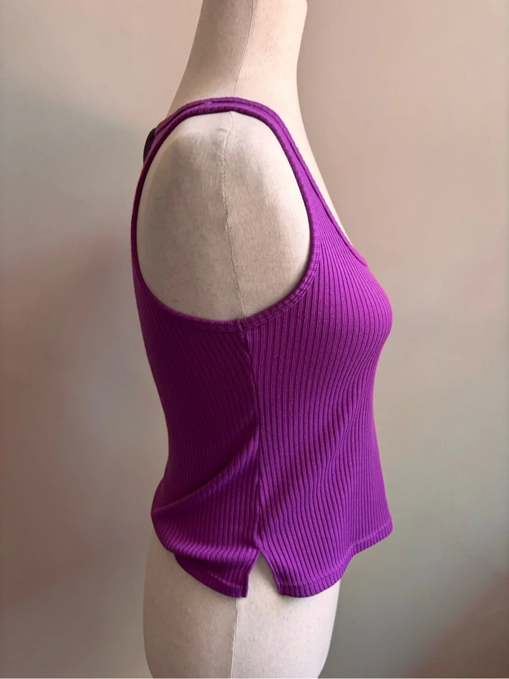 Savage Fenty Ribbed Purple Tank Top Women’s Size Small Square Neck Stretch Y2K